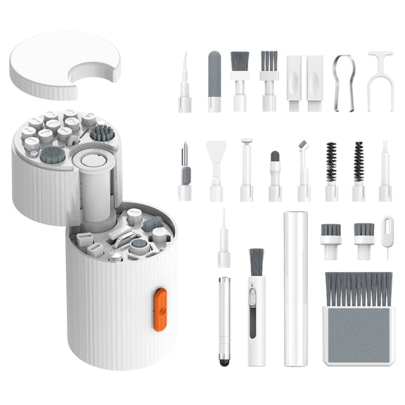 33 in 1 Multifunctional Cleaning Kit for Electronic Devices, All-in-One Cleaner Tool Set for Phone, Earbuds, Keyboard, Laptop, Monitor, Camera Lens & Gaming Accessories, Portable Travel Case