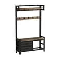 thumbnail image 1 of 33.1" Wide Hall Tree with 2 Movable Drawers, Shoe Storage, Shelves and Garment Racks, 5-in-1 Entryway Bench with 23 Hooks (Fixed and Movable), 1 of 12