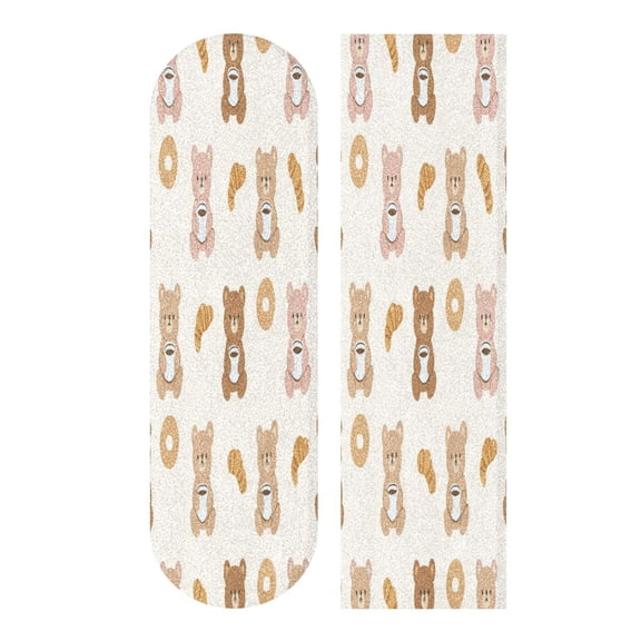 33.1" x 9.1" PVC Anti-Slip Pad Skateboard Anti-Slip Pad with High-Density Sand Grain Surface Cute Teddy Bear Pattern