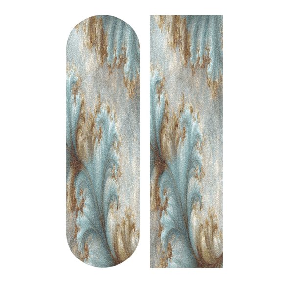 33.1" x 9.1" PVC Anti-Slip Pad Skateboard Anti-Slip Pad with High-Density Sand Grain Surface Swirling Sea Spirals