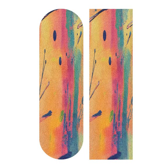 33.1" x 9.1" Skateboard Grip Tape Diamond Grit Surface, Heavy-Duty PVC Backing Non Slip Ease to Apply Abstract Painting with Bold Brushstrokes