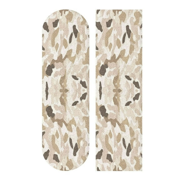33.1" x 9.1" Skateboard Grip Tape Diamond Grit Surface, Heavy-Duty PVC Backing Non Slip Ease to Apply Soft Beige Leopard Print