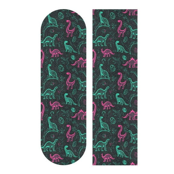 33.1" x 9.1" Tape Skateboard Scooter Grip Tape Skateboard Griptape Sheet Cute Green Dinosaurs