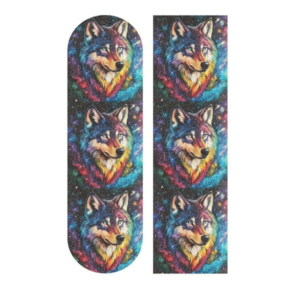 33.1" x 9.1" Tape Skateboard Scooter Grip Tape Skateboard Griptape Sheet Star-studded Wolf