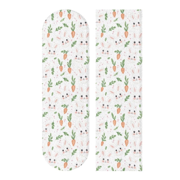 33.1" x 9.1" Tape Skateboard Scooter Grip Tape Skateboard Griptape Sheet White Rabbits and Carrots