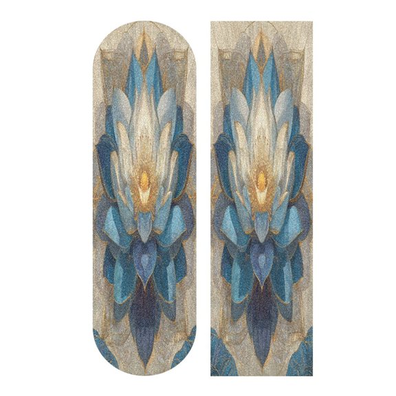 33.1"x9.1" PVC Anti-Slip Pad Skateboard Anti-Slip Pad with High-Density Sand Grain Surface Dark Blue Lotus
