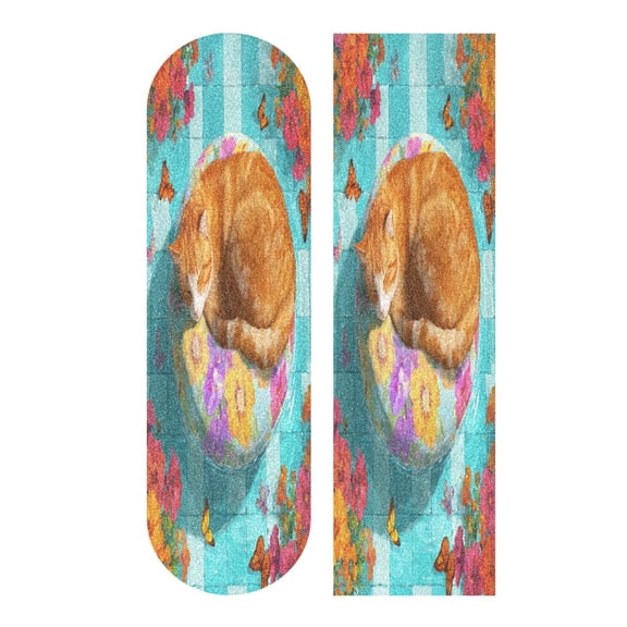 33.1"x9.1" PVC Anti-Slip Pad Skateboard Anti-Slip Pad with High-Density Sand Grain Surface Swimming Pool Cat