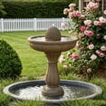 thumbnail image 1 of 33.3 Inch Classic Pineapple Top Pedestal Water Fountain, 2 Tier Resin Waterfall Feature, Auto Shutoff Protection, Stable Anti-Splash Water Flow for Yard Lawn Patio Garden Decor, 1 of 9