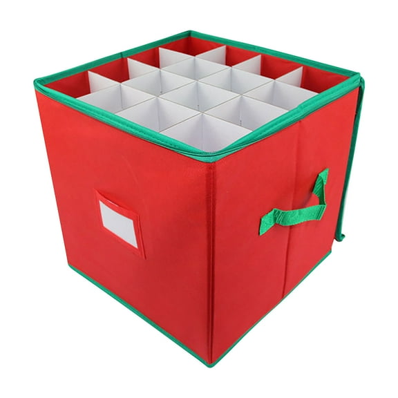33*33*33cm³ Decorative Storage Box with Lids, 64 Compartments Christmas Decoration Storage Box for Storage Christmas Balls Another Decorations