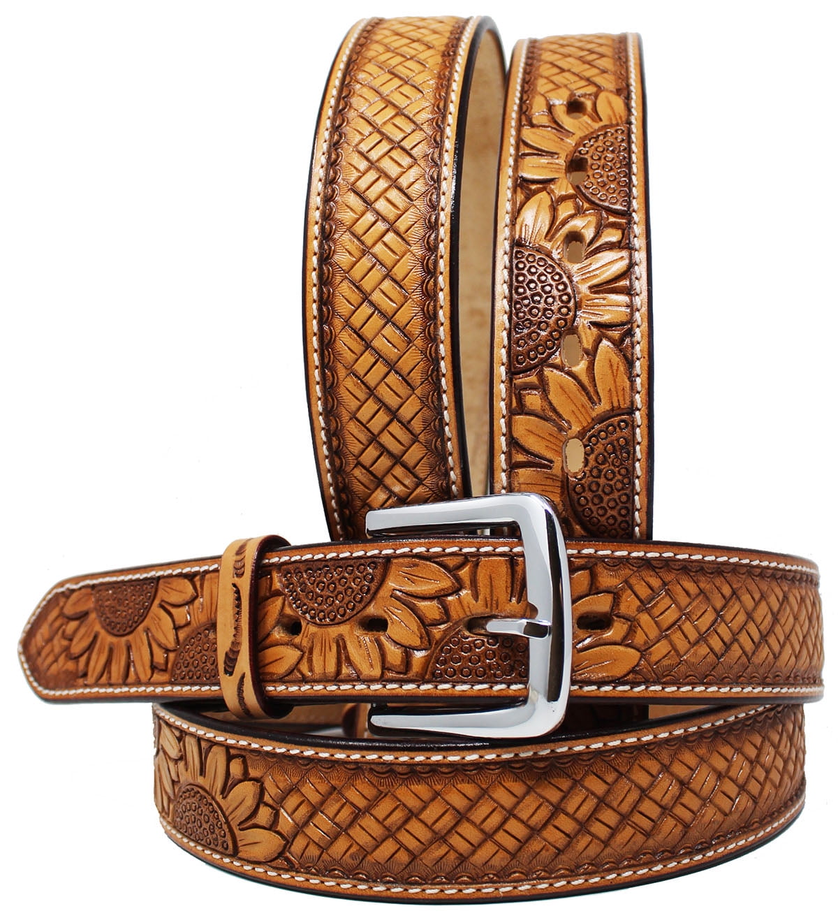 Men's Reversible Belt Gold Buckle Genuine Leather Dress Casual Belt  1-3/8(35mm) Wide 