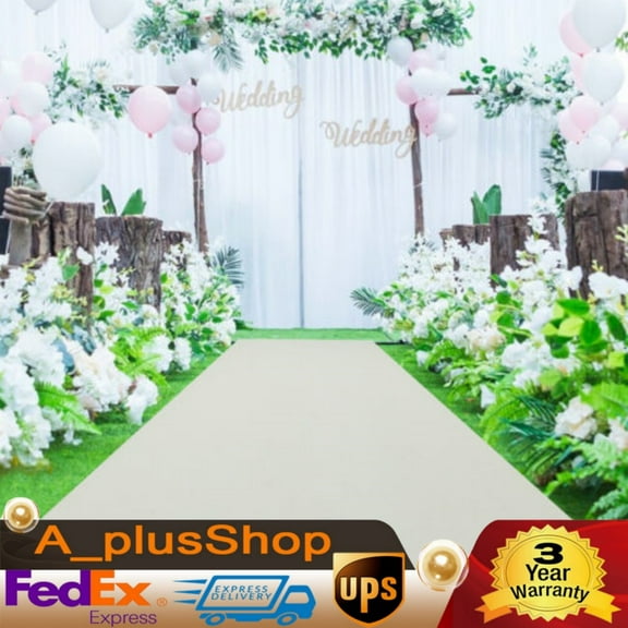 33*3ft White Carpet Aisle Runner Rug for Wedding Party Ceremony Prom Event Decor