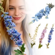 33.4 Inch Blue Artificial Delphinium Flowers Long Stem - 4pcs Larkspur Silk Flowers for Home Office Garden Wedding, Spray for Table Vase Floral Arrangement Centerpiece Decor