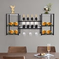 thumbnail image 1 of 33-44 lbs 3-Tiers Wine Rack Wall Mounted Wine Storage Display Rack Space Saving, 1 of 19