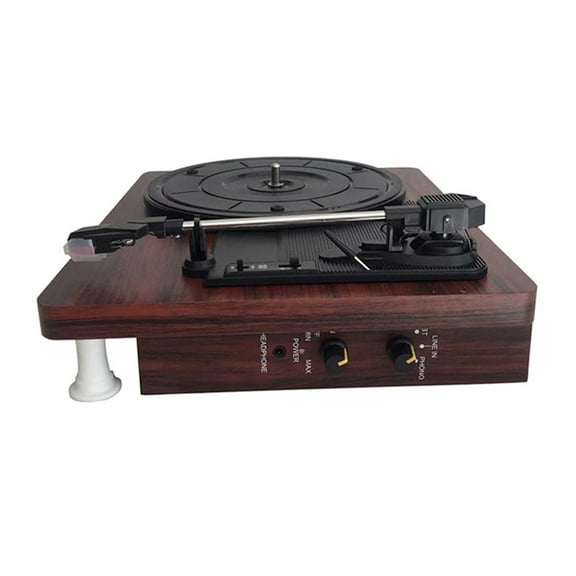 33, 45, 78 RPM Record Player Built-in Speakers Antique bluetooth Gramophone Turntable Disc Vinyl Audio RCA R/L 3.5mm Wood Color ,Easy to Install