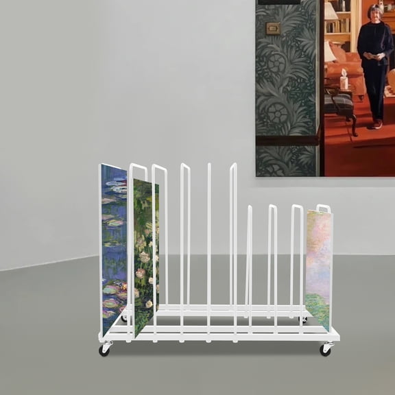 YUQXICC 33.46*17.32*27in Free Standing Flexible Art Canvas Storage Rack Artwork Storage Stand for Art Studios Galleries Classrooms