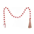 thumbnail image 1 of Christmas Wooden Bead with Tassels, Decorated with Candy Canes, Wood Bead Garland for Christmas Decorations, Farmhouse Wall Hanging Ornaments, 1 of 5