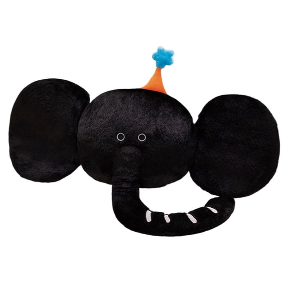 33.4in Elephant Pillow Cushion, Soft Animal Plush Toy for Bed Headboard, Living Room Sofa Decorative Pillow, Bedroom Stuffed Animal Backrest Support, Black