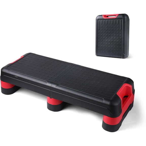 33.5" Aerobic Exercise Folding Step Platform for Home Workout, Configurable 3 Height Workout Stepper for Office Indoor Home Gym Exercise, Lightweight, Save Storage Space Aerobic Step Platform