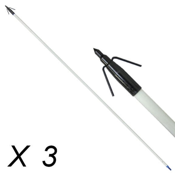 33.5" Archery Bow Fishing Fish Hunting Arrow head with Black Torpedo Tip x 3