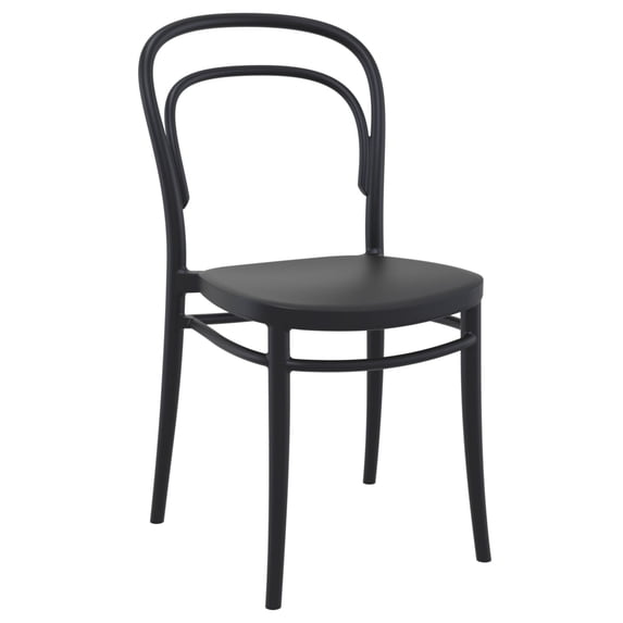Luxury Commercial Living 33.5" Black Patio Armless Stackable Dining Chair