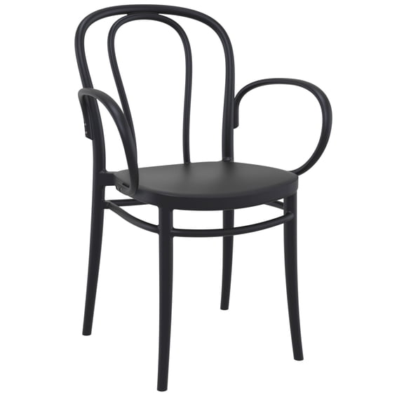 33.5" Black Stackable Patio XL Dining Armchair