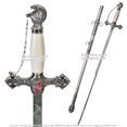 thumbnail image 1 of 33.5" Fraternity Masonic Ceremonial Knights Templar Sword Mason Crusader Chrome, 1 of 6