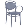 thumbnail image 1 of Luxury Commercial Living 33.5" Gray Stackable Outdoor Patio XL Arm Chair, 1 of 6