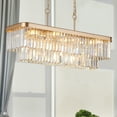 thumbnail image 1 of 33.5 Inch Chandeliers,Rectangular Crystal Chandelier Adjustable,E12 Modern Industrial Crystal Lights (Bulb Not Included), 1 of 6