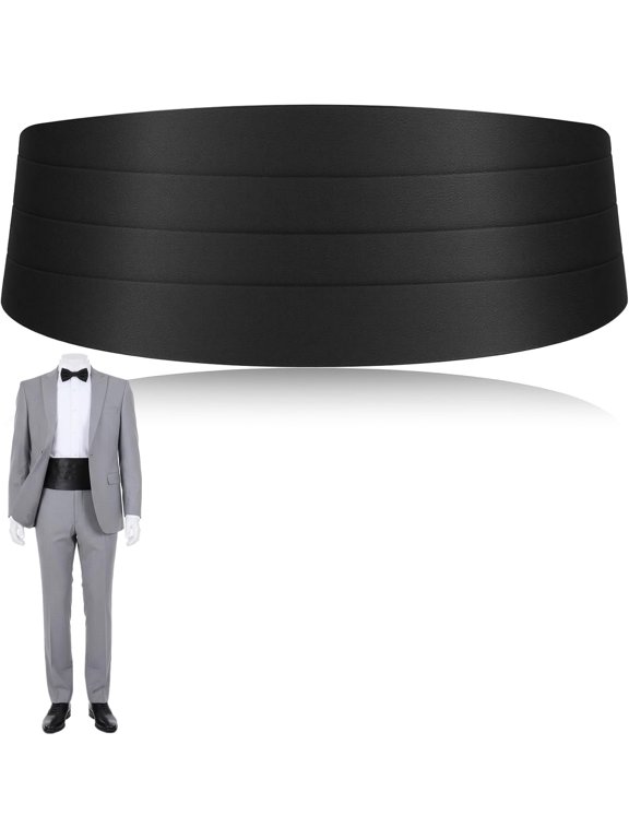 33.5 Inch Cummerbund, Plain Black Tuxedo Belt