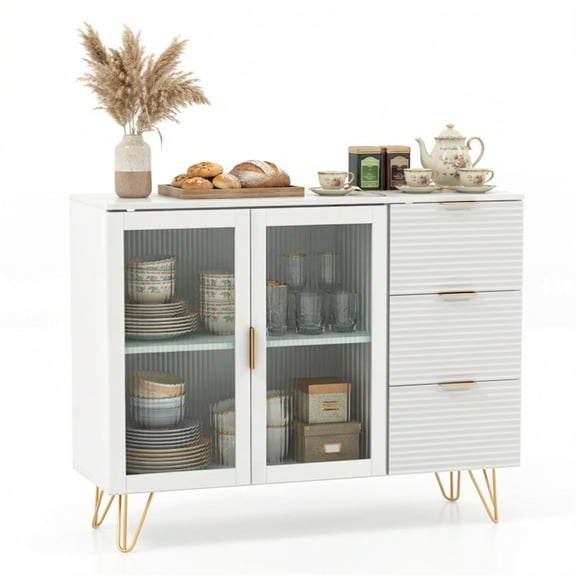 33.5" Multifunctional Storage Cabinet for Kitchen, Dining Room, or Living Room