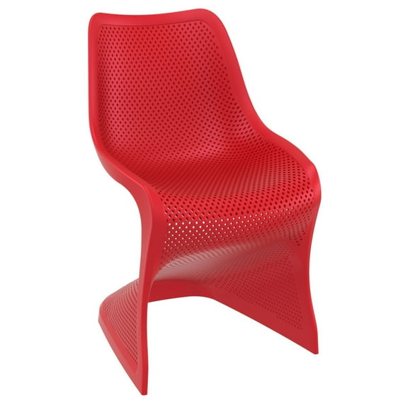 33.5" Red Outdoor Patio Dining Chair