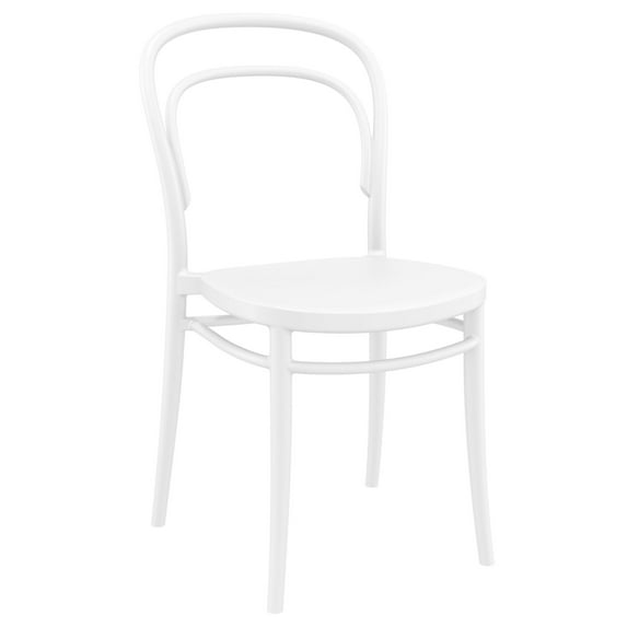 33.5" White Patio Armless Stackable Dining Chair