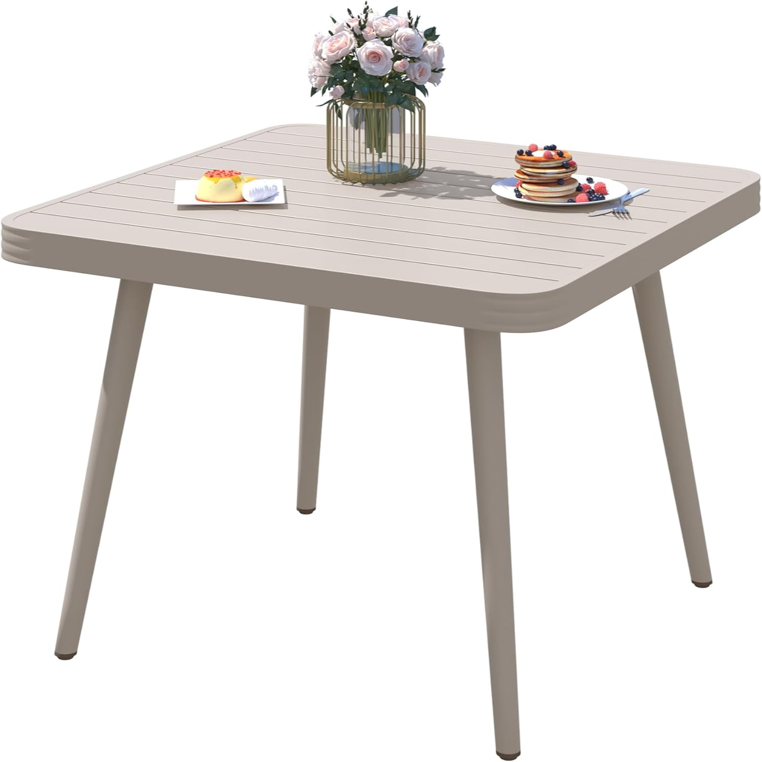 33.5\u201D Aluminum Patio Dining Table Outdoor Coffee Tea Small Square