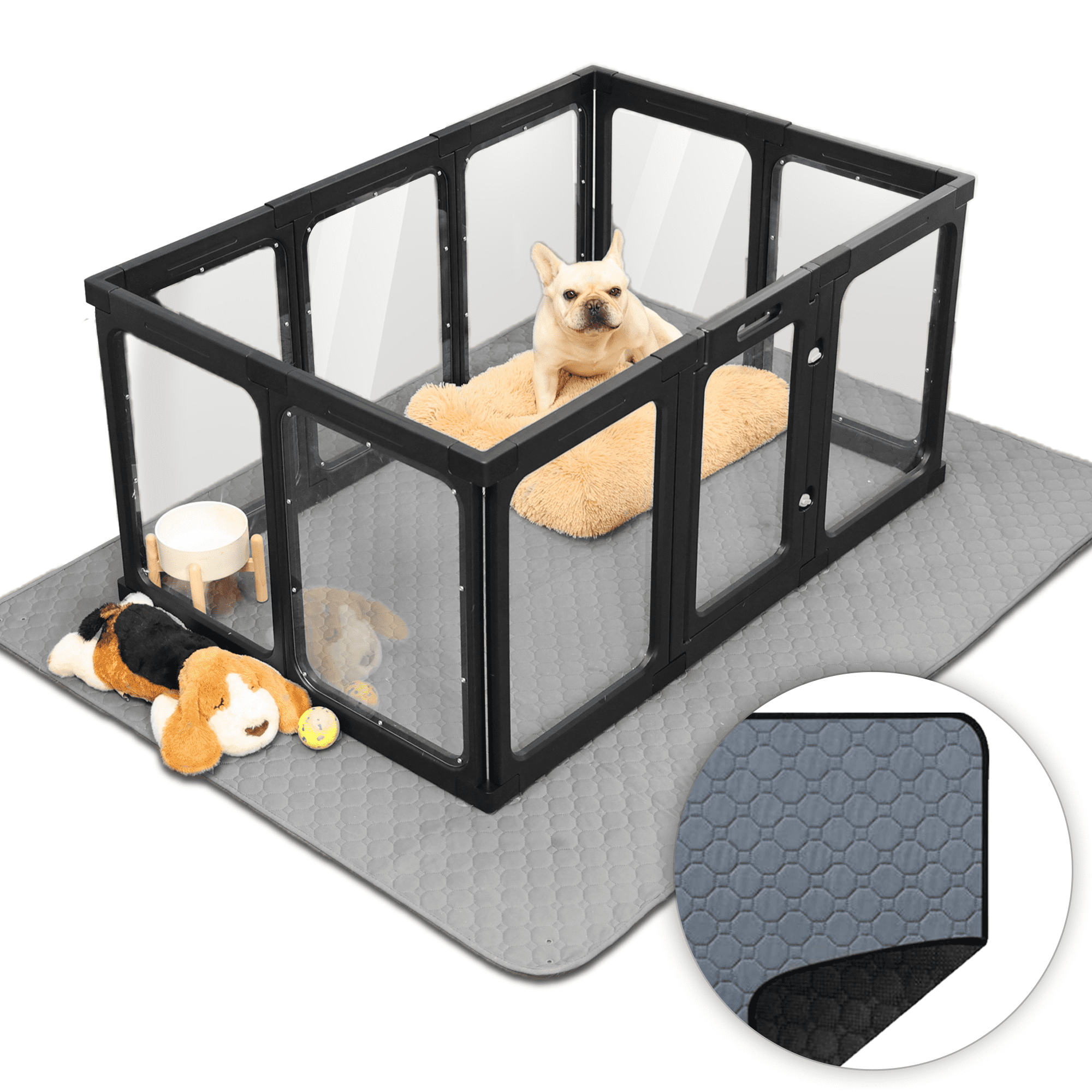 33.5" x 49.5" Clear Acrylic Dog Playpen, 10Panel Pet Playpen with Door — free download
