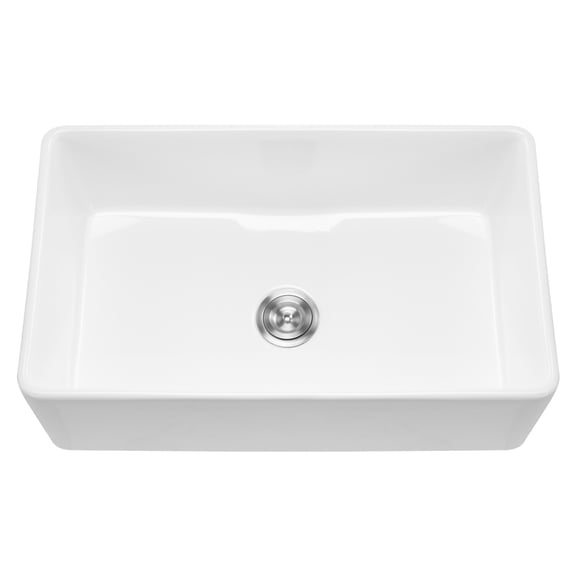 33.5x20 in Farmhouse Sink Undermount Kitchen Single Bowl Basin Fireclay White