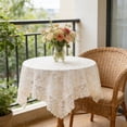 thumbnail image 1 of 33.5x33.5 Inch Square Lace Tablecloth, Embroidered Vintage Floral Coffee Table Cloth Fabric Cover Small Cute Crochet Tablecloth for Round Coffee Side Tables, Decor for Wedding Kitchen Dining Holiday, 1 of 7