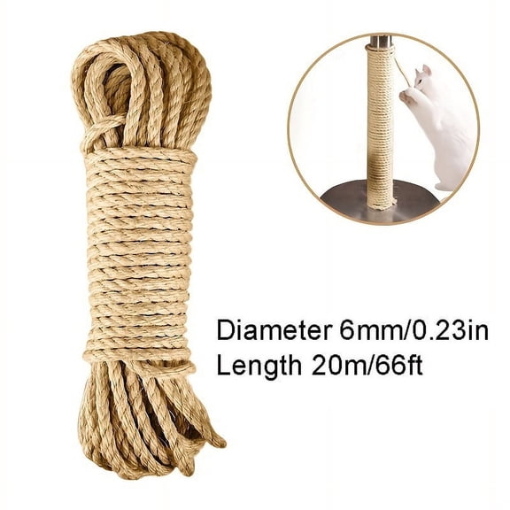 33/66/164ft Natural Sisal Rope Cat Scratcher Rope Tree Scratching DIY Toy Paw Claw Furniture Protector Scratching Post