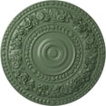 thumbnail image 1 of 33 7/8"OD x 2 3/8"P Rose Ceiling Medallion (Fits Canopies up to 13 1/2"), Hand-Painted Athenian Green, 1 of 5