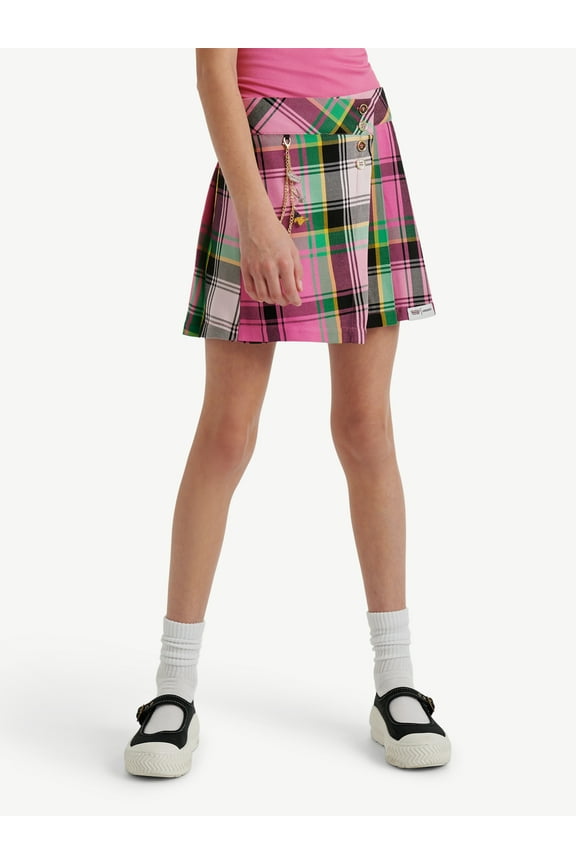 Girls Collab Asymm Pleated Skirt, Sizes XS - XLP