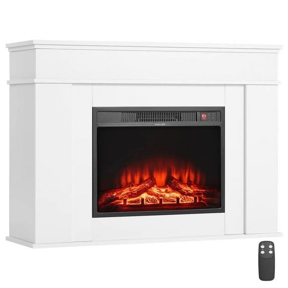 33-65 Inches Freestanding Fireplaces, 1500W 5120BTU Fake Electric Fireplace Stove Heater with Mantel, Overheating Protection, Adjustable Flames,Timer, Remote, for Living Room,Bedroom