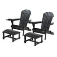 thumbnail image 1 of 33.75 x 33 x 27.75 in. 2 Foldable Adirondack Chair with Cup Holder & 2 Ottoman, Black, 1 of 1