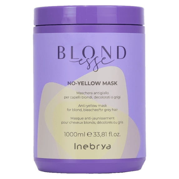 {33.8 oz} Inebrya Blondesse No Yellow Mask w/ SLEEKSHOP Hair Rat Tail Steel Pin Comb for Scalp