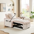 thumbnail image 1 of 33.85'' Sleeper Sofa Chair Bed with Charging Ports and Phone Holder and Cup Holder,Modern Velvet 3 in 1 Convertible Pull Out Single Sofa Chair Bed for Small Spaces Apartment,Beige, 1 of 8