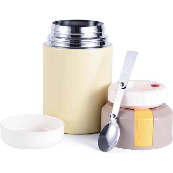 33.8oz Insulated  Jar, 316 Stainless Steel Thermo for Hot , Leak-Proof Lunch Container for Construction,  Drivers, Work & Travel (Grey)