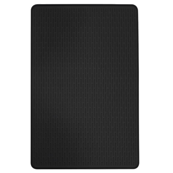 33.9 x 22 in / 86 x 56 cm Silicone Under Sink Mat, Waterproof, Robust, Protective Kitchen Cabinet Liner, Anti-Slip, Easy Clean, Black Dish Drying Mat