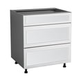 thumbnail image 1 of 33" Base Cabinet-Double Door-Three Drawer-with Shaker White Matte door, 1 of 5