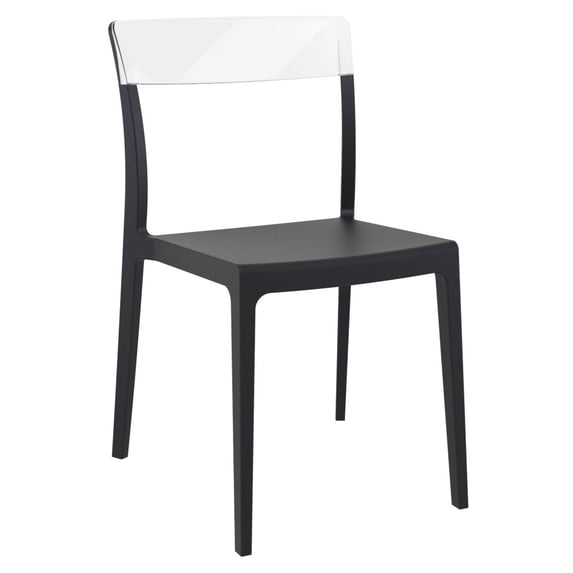 Luxury Commercial Living 33" Black Refined Patio Dining Chair