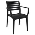 thumbnail image 1 of Luxury Commercial Living 33" Black Stackable Outdoor Patio Dining Arm Chair, 1 of 8