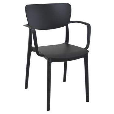 33" Black Sturdy Stackable Outdoor Patio Dining Arm Chair
