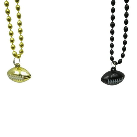 33" Black and Gold Football Mardi Gras Beads